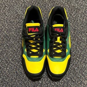 Fila Men's Yellow and Green Sneakers